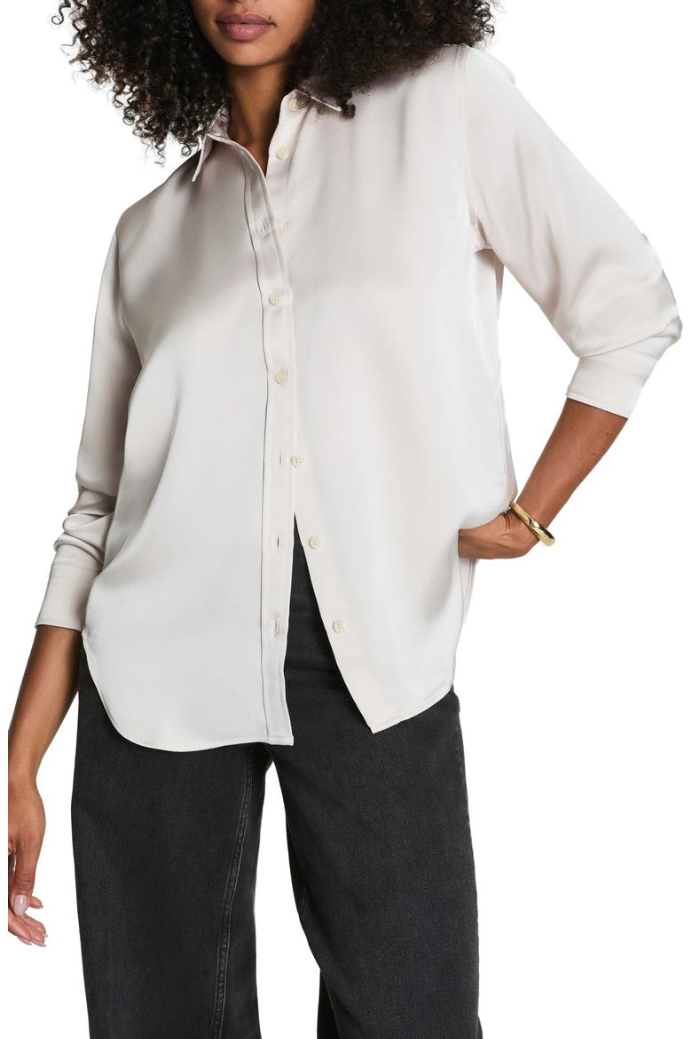 Better Than Silk Button-Down Shirt, Main, color, BIRCH