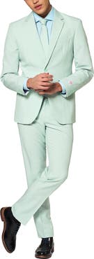 OppoSuits Magic Mint Pastel Trim Fit Suit & Tie