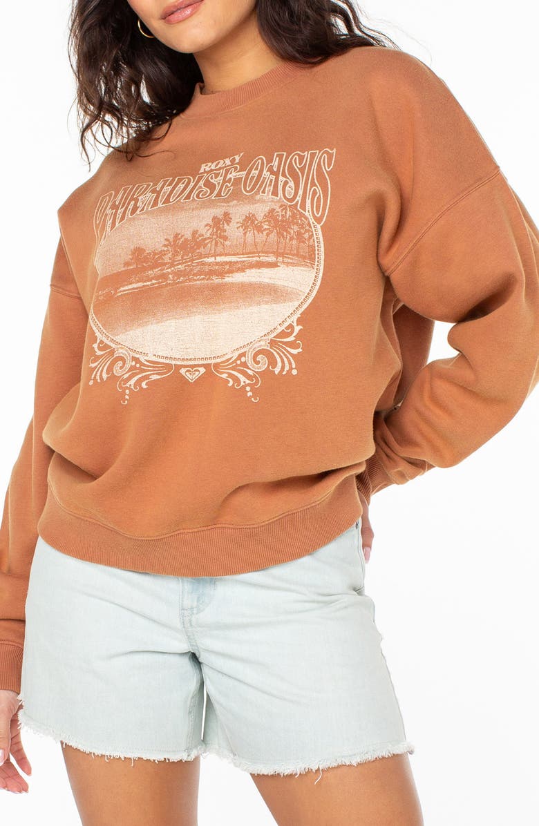 Roxy Lineup Oversize Graphic Sweatshirt, Main, color,