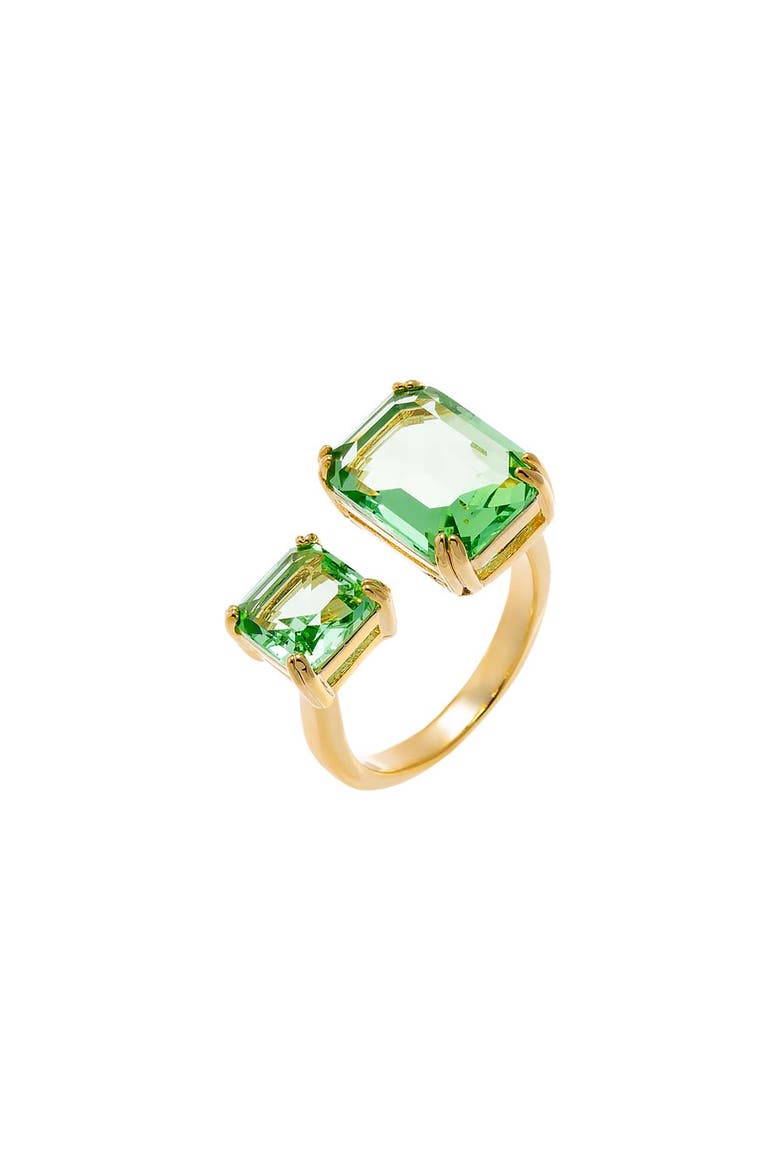 Green Duo Statement Ring, Main, color, Light Green