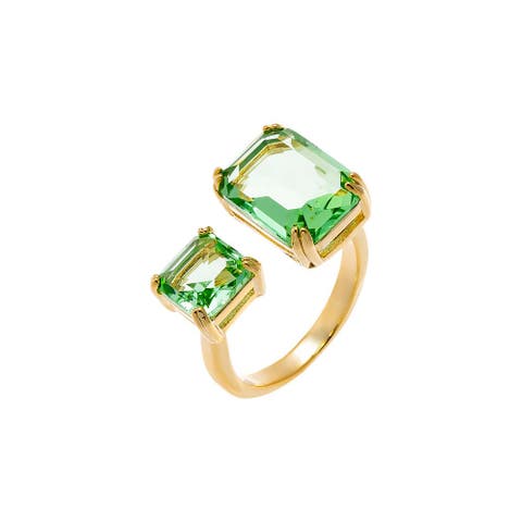 Green Duo Statement Ring