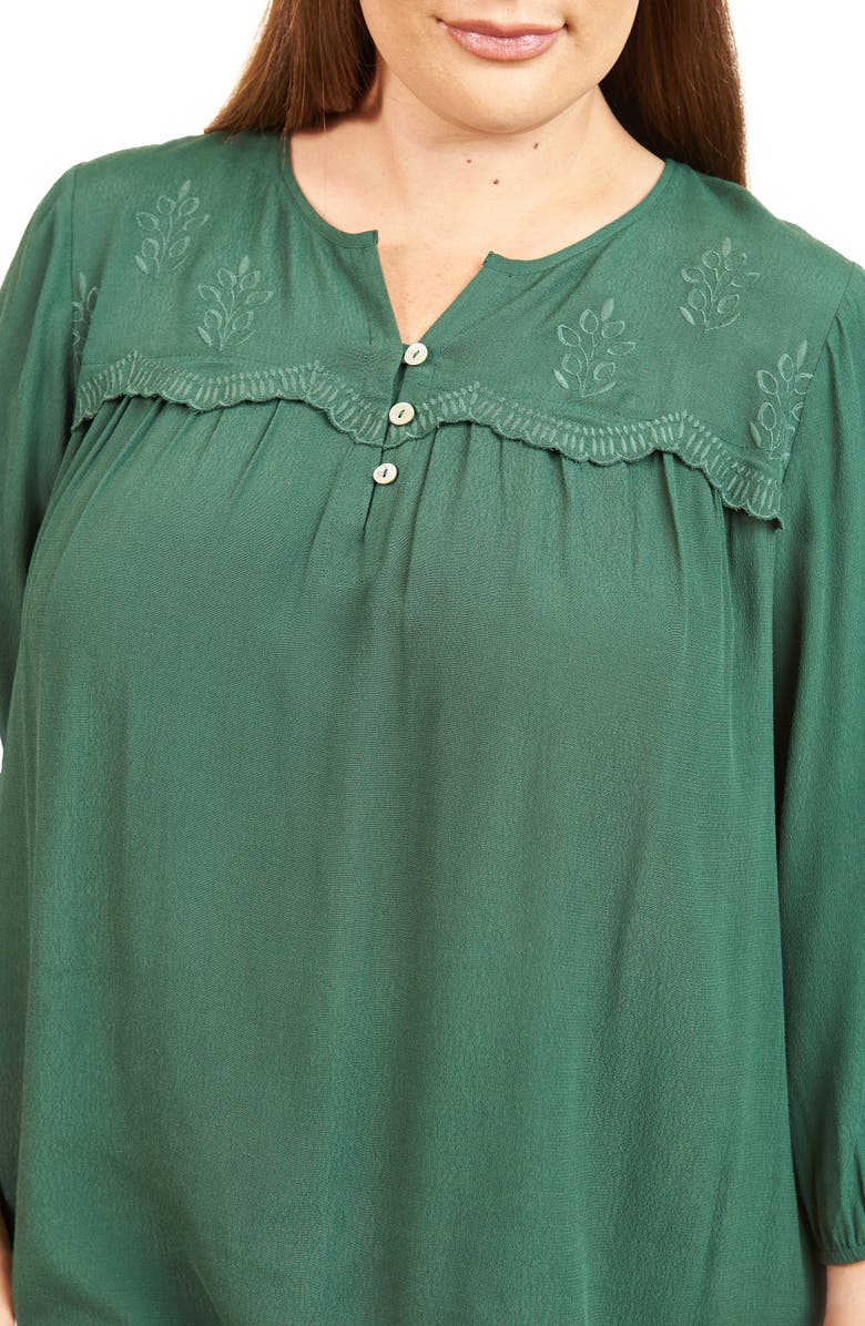 Daniel Rainn Floral Embroidered Woven Top, Alternate, color,