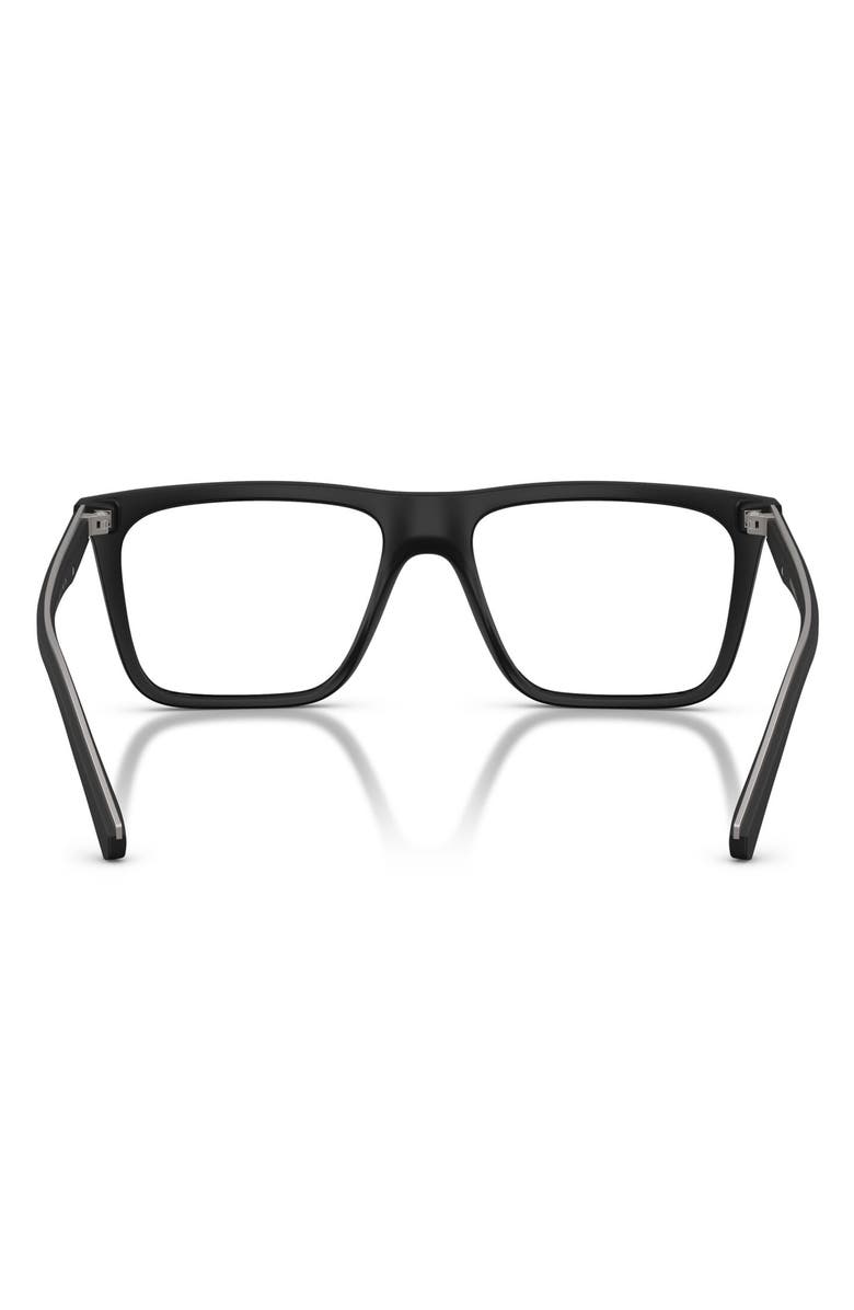 Emporio Armani 54mm Square Optical Glasses, Alternate, color, Matte Black / Clear