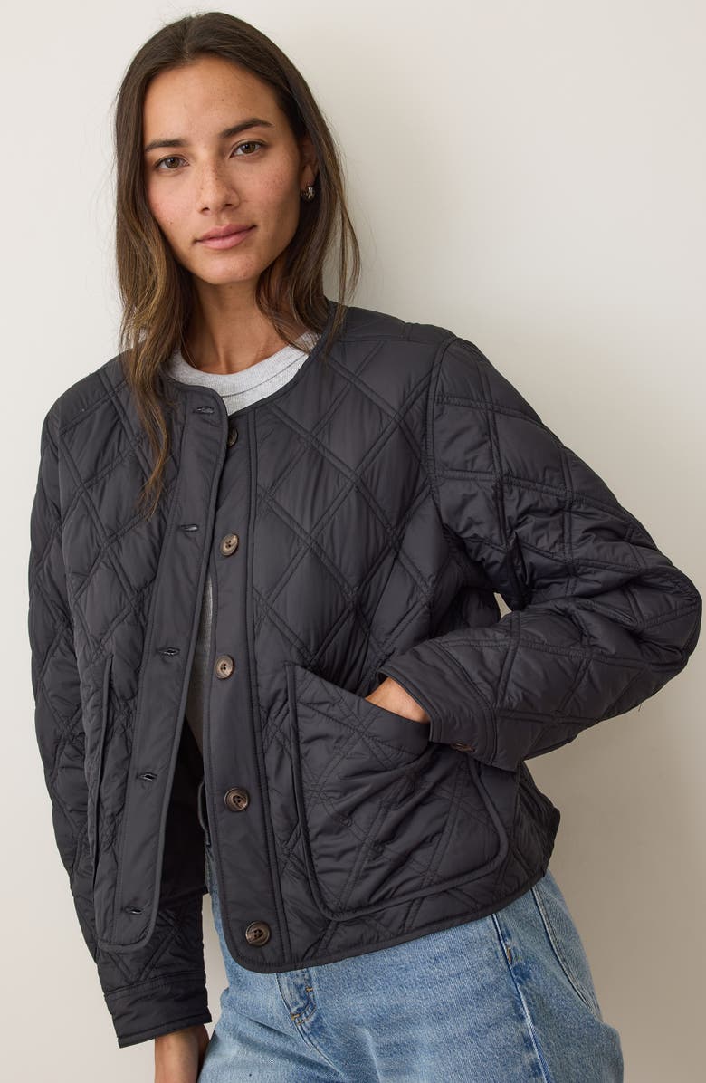 Marine Layer Marina Quilted Liner Jacket, Alternate, color, Black