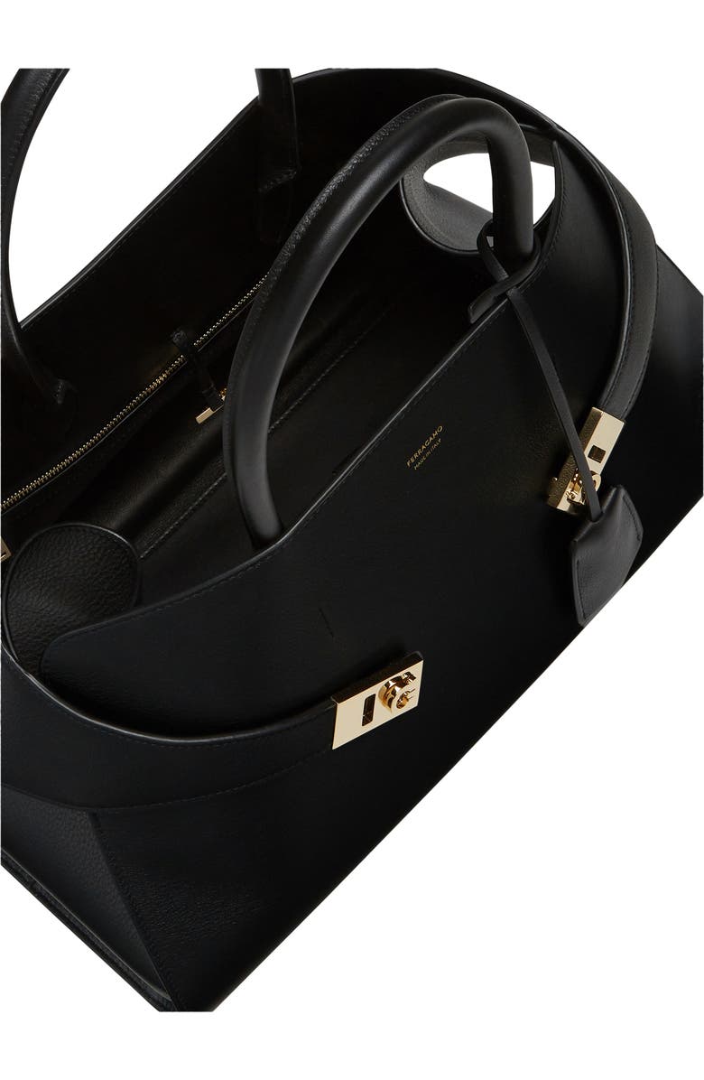 FERRAGAMO Medium Hug Leather Top-Handle Bag, Alternate, color,
