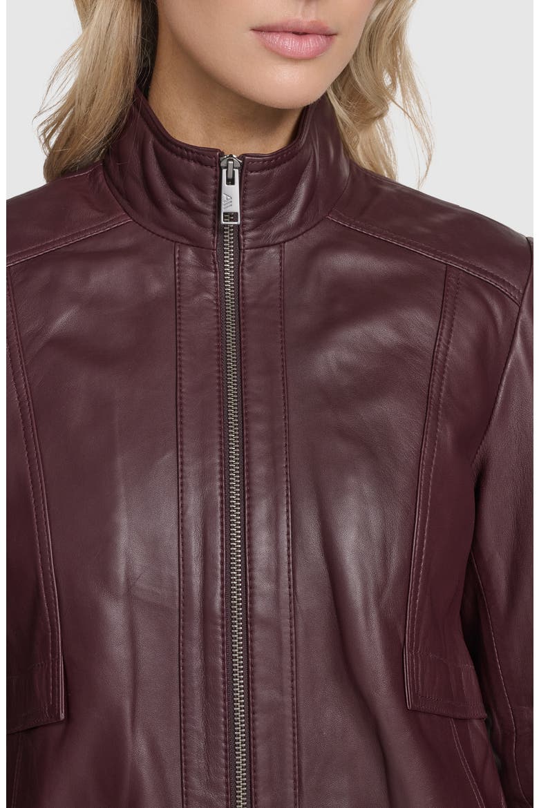 Rowan Leather Racer Jacket, Alternate, color, BURGUNDY