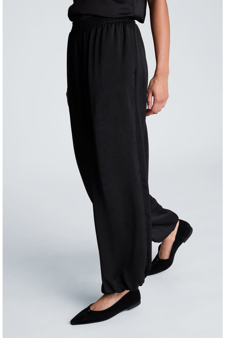 Balloon Leg Charmeuse Pants, Alternate, color, BLACK