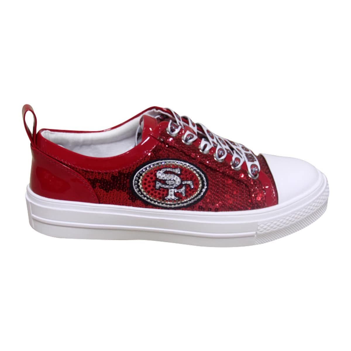 CUCE Women's Cuce Scarlet San Francisco 49ers Team Sequin Sneakers, Alternate, color, 