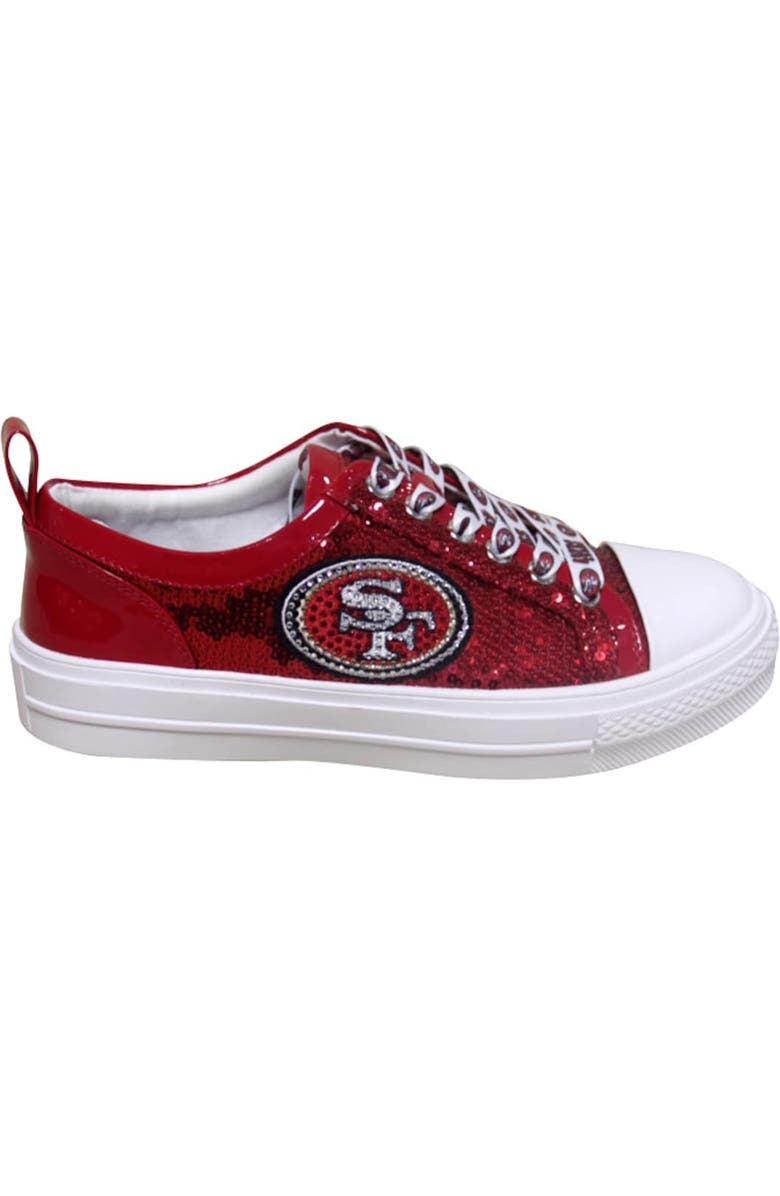 CUCE Women's Cuce Scarlet San Francisco 49ers Team Sequin Sneakers, Alternate, color,