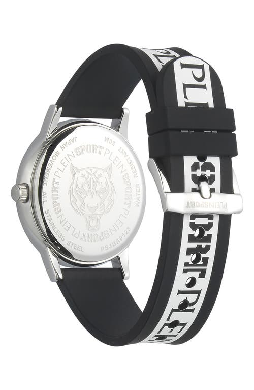 Philipp Plein Three-hand Quartz Silicone Strap Watch, 41mm In Black