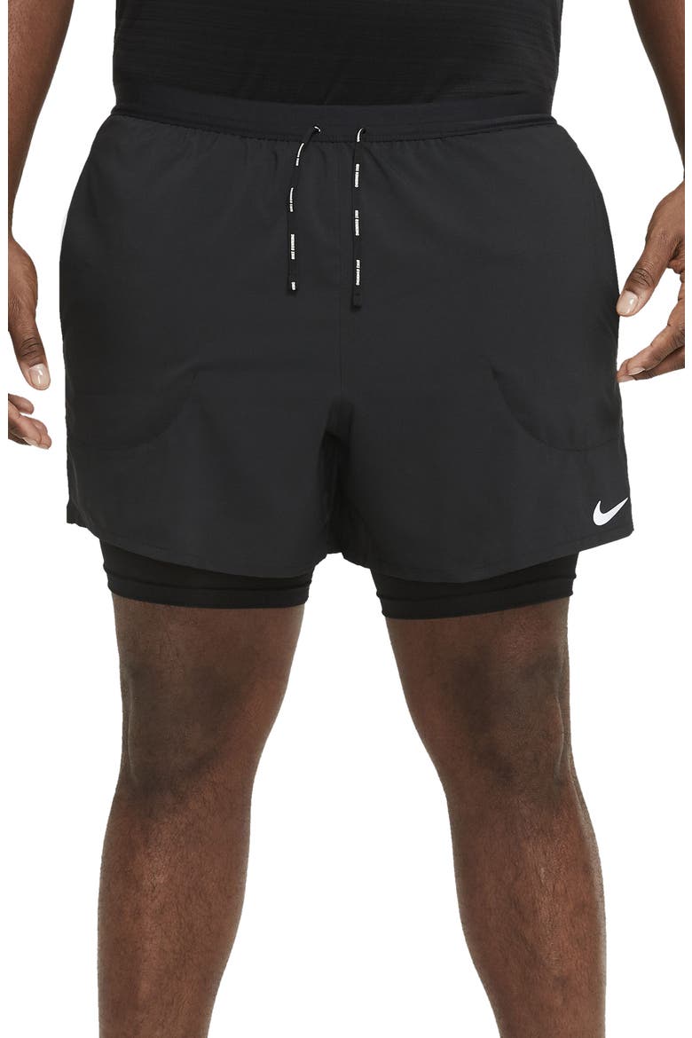 Dri-FIT Flex Stride Pocket 2-in-1 Running Shorts, Main, color, BLACK/ BLACK