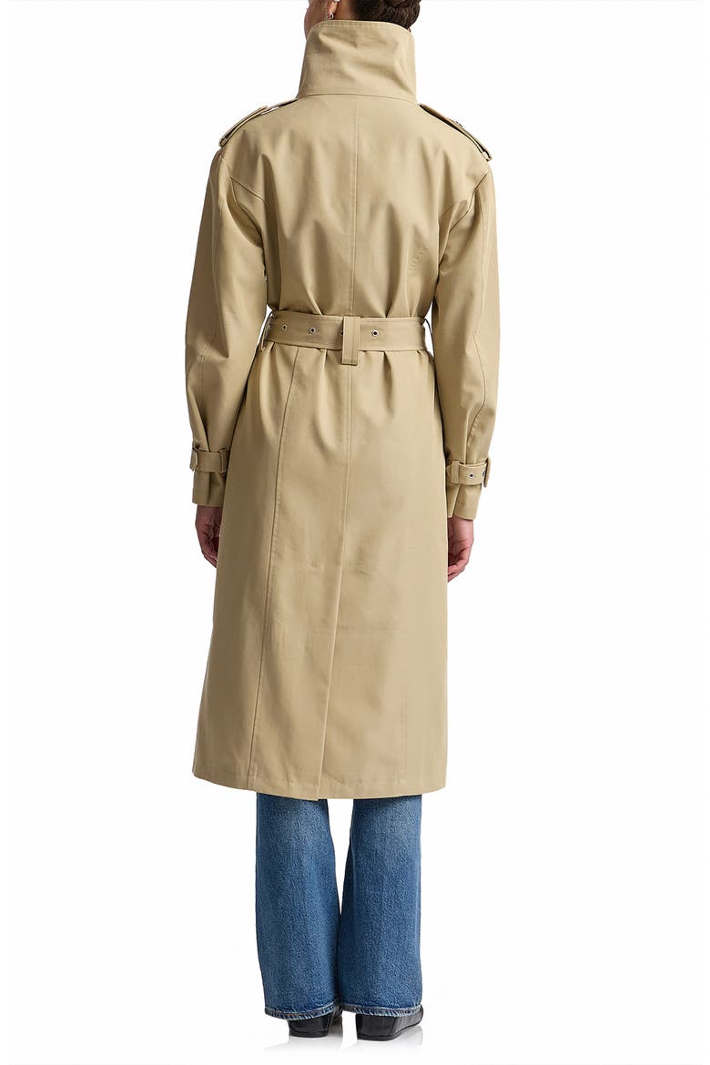 Belted Cotton Blend Trench Coat, Alternate, color, BEIGE