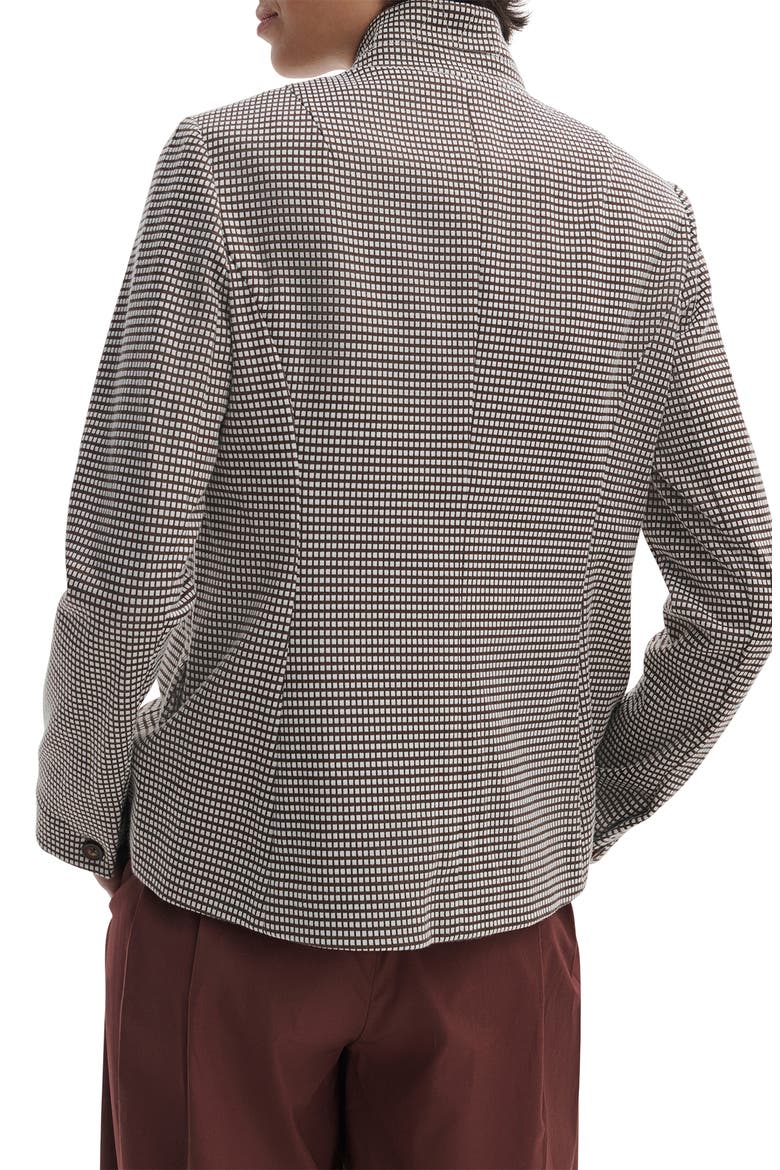 Slade Grid Print Cotton Blend Blazer, Alternate, color, BROWN GRID