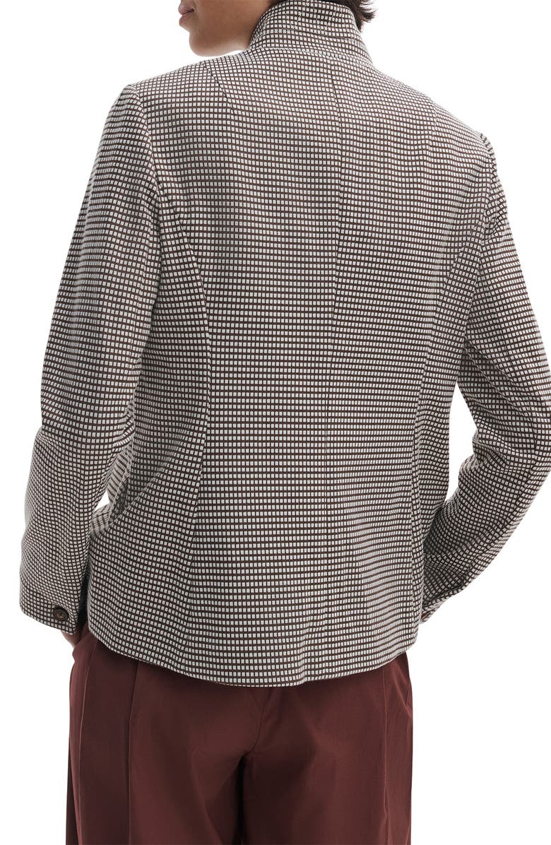 rag & bone Slade Grid Print Cotton Blend Blazer, Alternate, color, Brown Grid