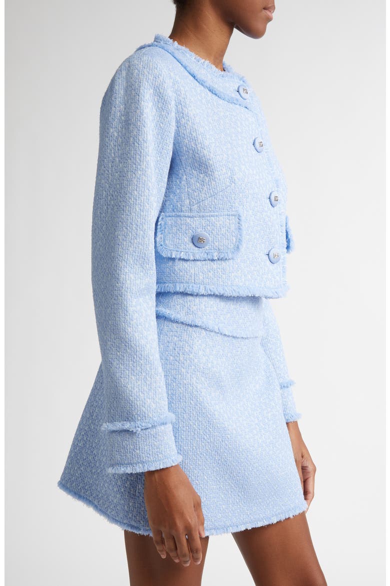 Houndstooth Check Short Wool Blend Jacket, Alternate, color, GLICINE VIOLA CHIARI