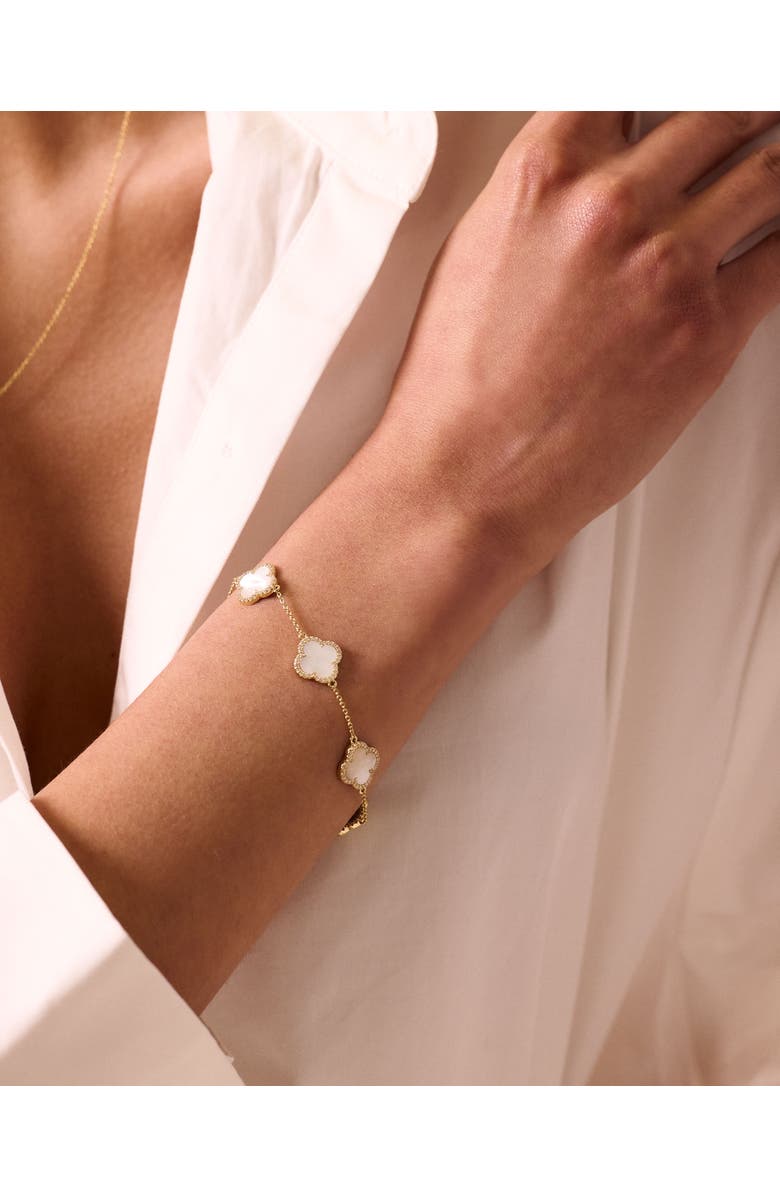 Electric Picks Icon White Clover Bracelet, Alternate, color, 