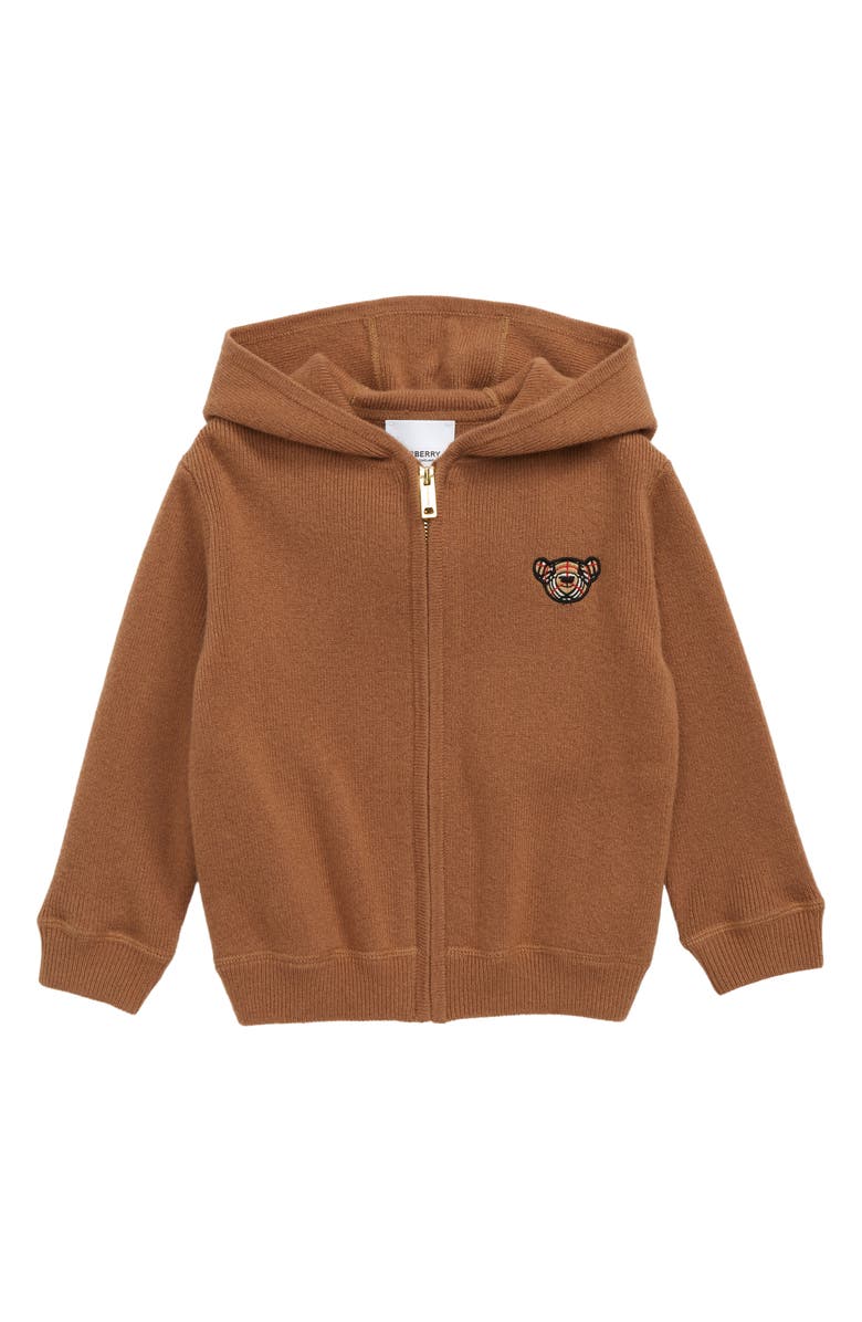 Burberry Bear Appliqué Cashmere Hoodie, Main, color, 
