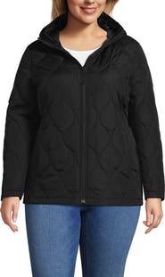 Lands' End Plus Size Print FeatherFree Quilted Insulated Jacket