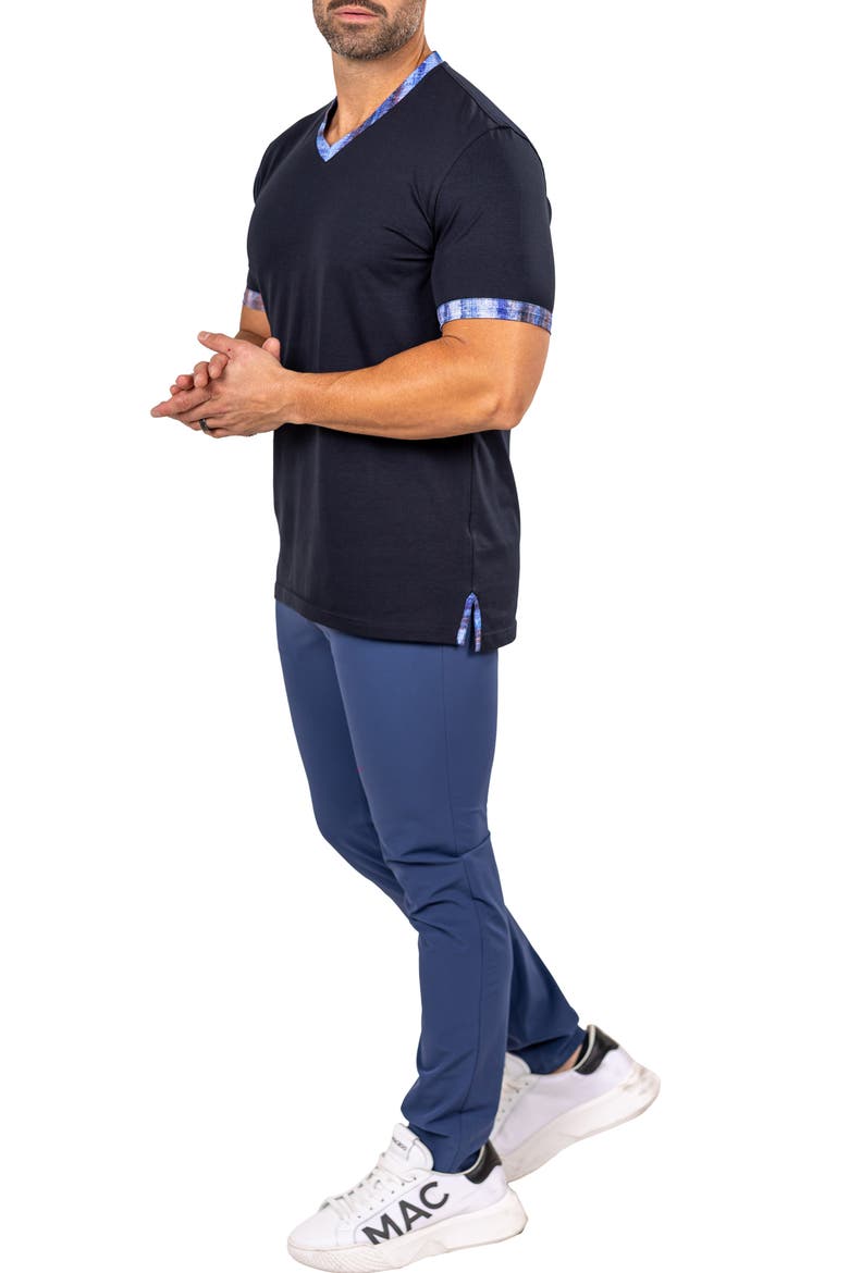 Edison Marthyr0003 Blue Cotton V-Neck T-Shirt, Alternate, color, BLUE
