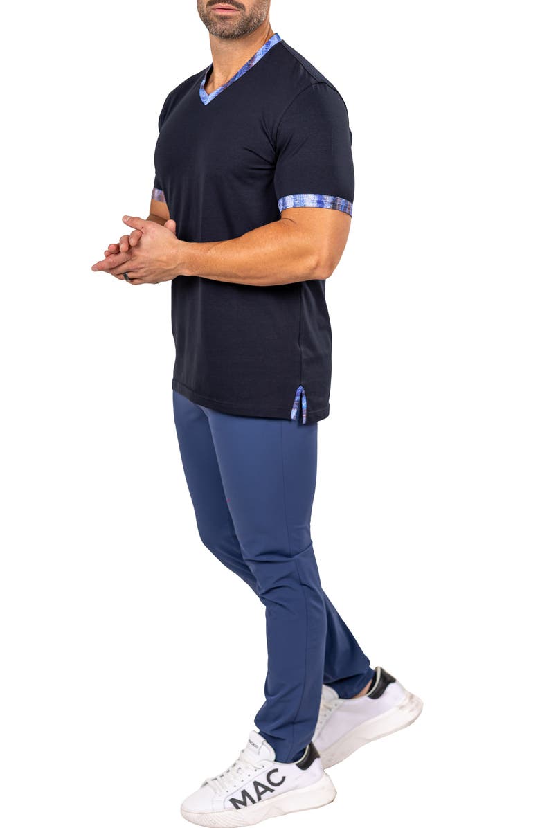 Maceoo Edison Marthyr0003 Blue Cotton V-Neck T-Shirt, Alternate, color, 