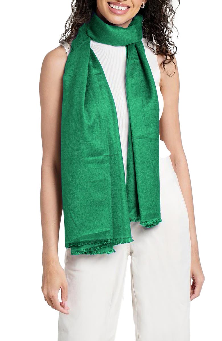 SAACHI Cashmere & Wool Blend Shimmering Scarf, Main, color, Green