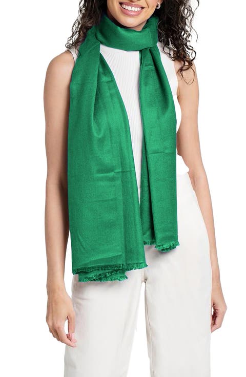 Cashmere & Wool Blend Shimmering Scarf