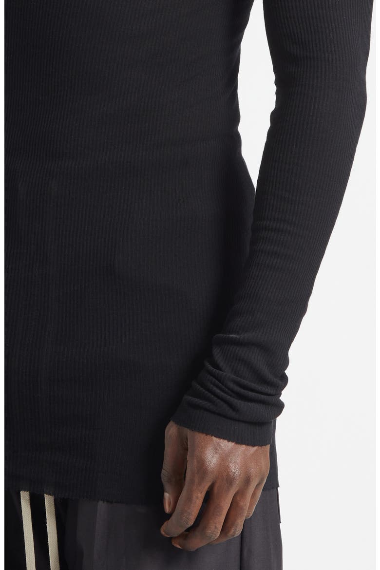 Long Sleeve Rib T-Shirt, Alternate, color, BLACK