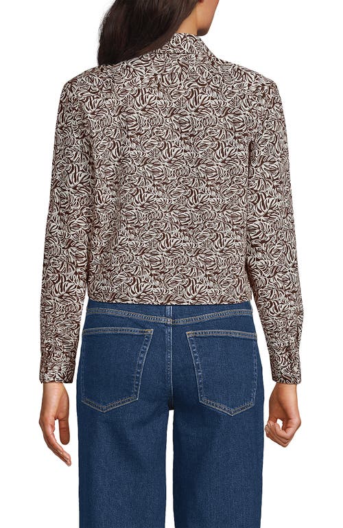 Lands' End No Iron Boxy Cropped Shirt In Gray