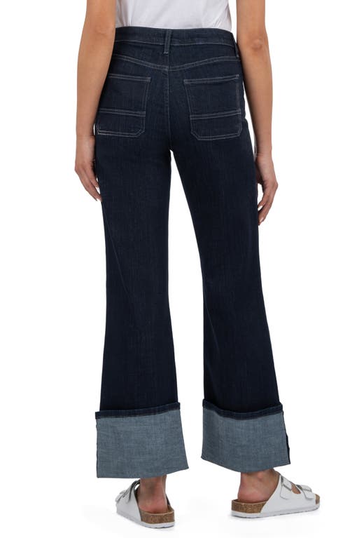 Kut From The Kloth High Waist Cuffed Wide Leg Jeans In Distinguished