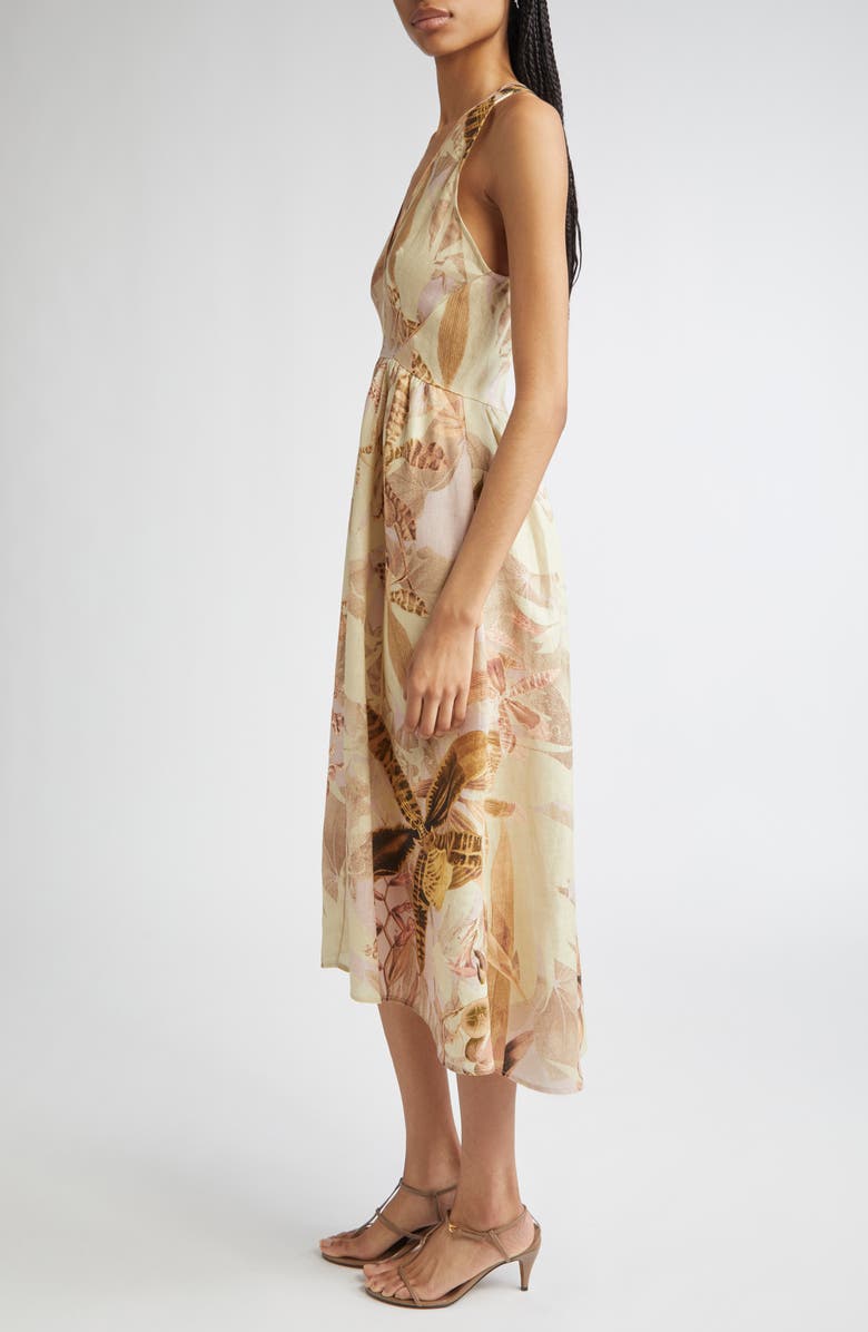 Reiss NYBG Anna Fit & Flare Linen Halter Dress, Alternate, color, Neutral