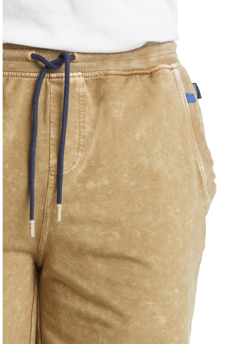 Acid Wash Fleece Drawstring Shorts, Alternate, color, GREEN