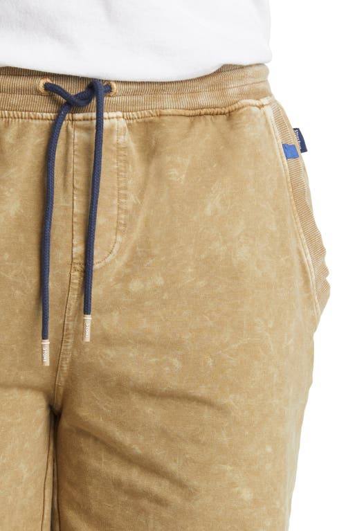 Stone Rose Acid Wash Fleece Drawstring Shorts In Green
