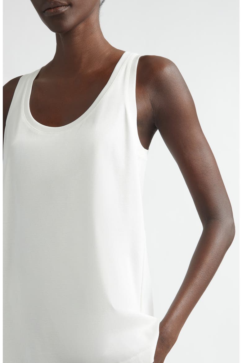 Scoop Neck Cotton & Silk Jersey Tank, Alternate, color, WHITE