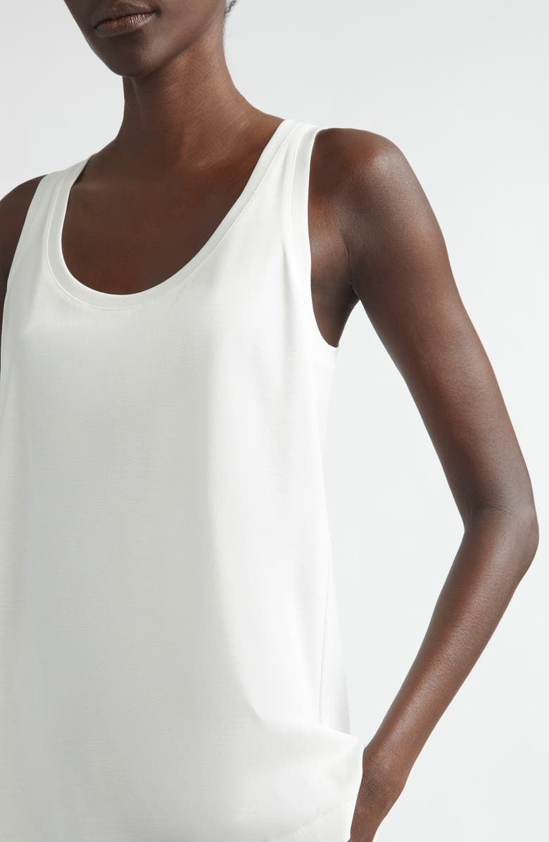 Lafayette 148 New York Scoop Neck Cotton & Silk Jersey Tank, Alternate, color, White