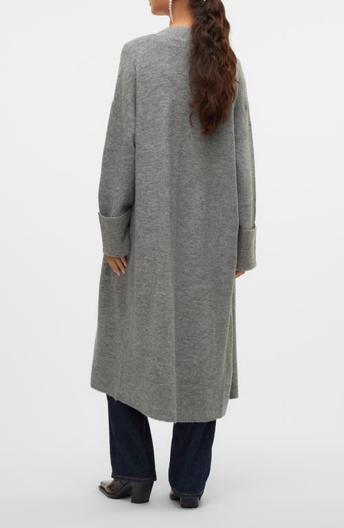 Vero Moda Jupiter Long Sleeve Open Cardigan In Gray