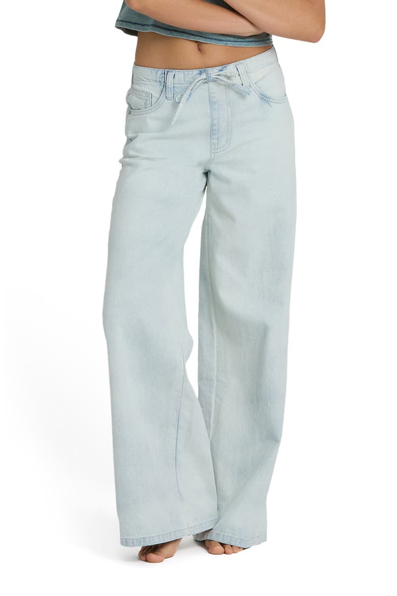 Jade Saltwashed Tie Waist Jeans, Main, color, BLUE MIST