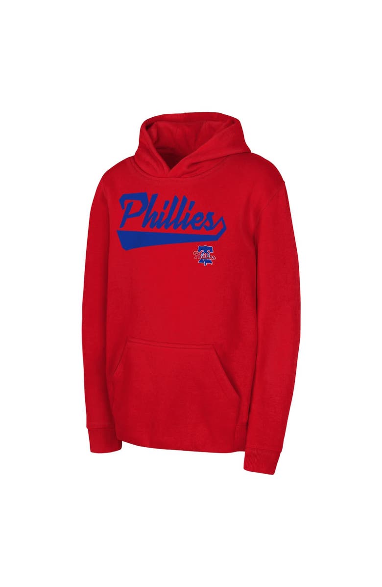 Outerstuff Youth Red Philadelphia Phillies Tailor Made Fleece Pullover Hoodie, Alternate, color, 
