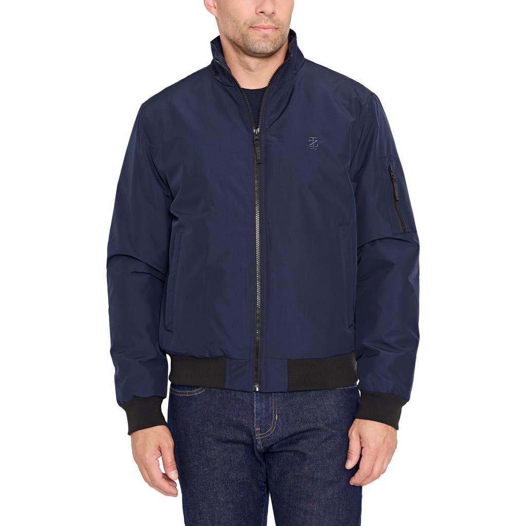 Izod Tech Racer Bomber Jacket In Blue