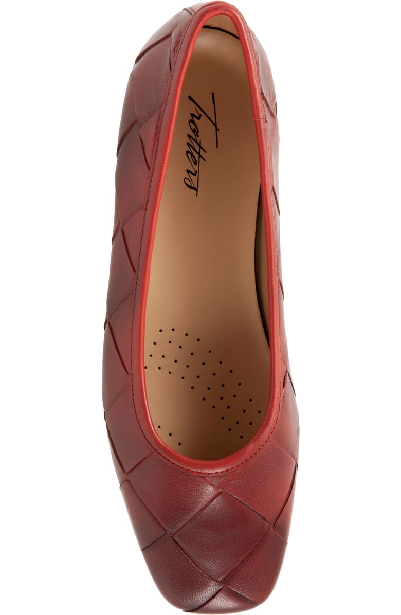 Trotters Hanny Flat, Alternate, color, Red Leather