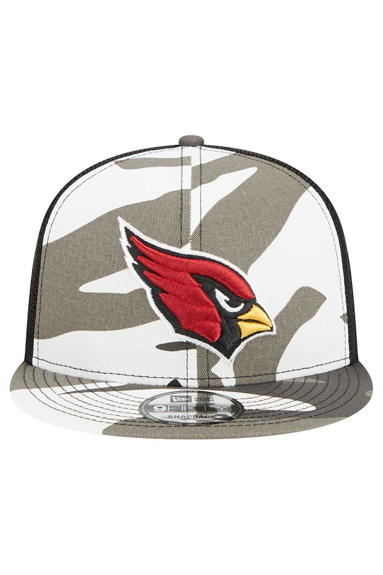 Men's New Era Urban Camo Arizona Cardinals 9FIFTY Trucker Snapback Hat, Alternate, color, Camo