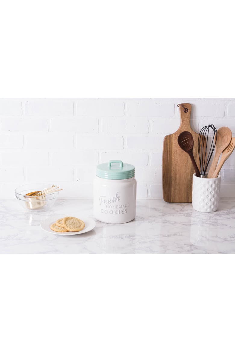 Aqua Ceramic Cookie Jar, Alternate, color, Aqua