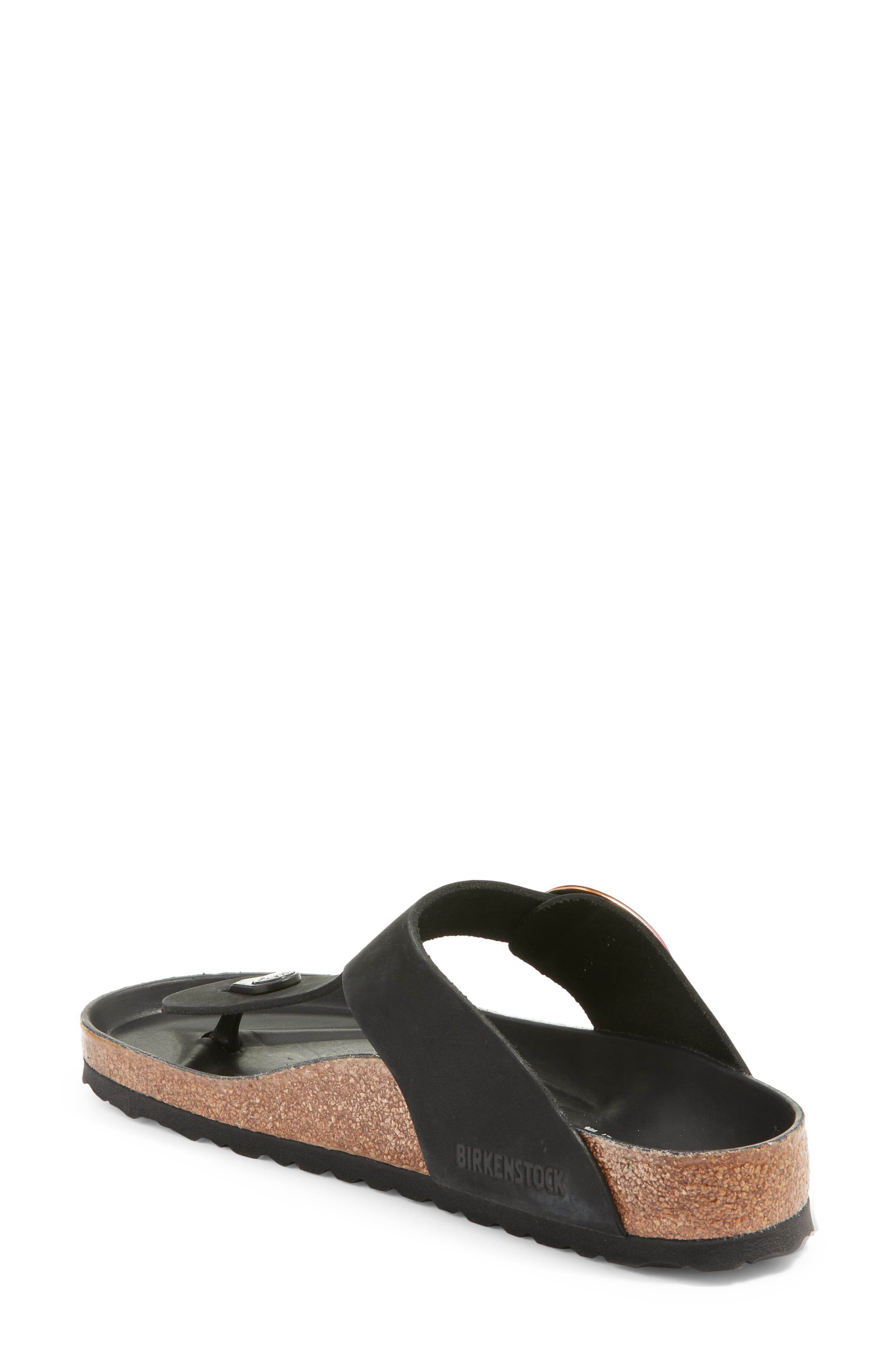 Gizeh Iridescent Buckle Flip Flop - Discontinued, Alternate, color, BLACK