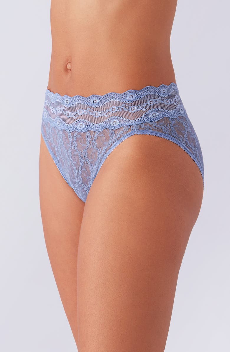 b.tempt'd by Wacoal Lace Kiss High Cut Panties, Alternate, color, Country Blue