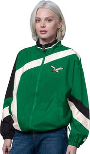 STARTER Women's Starter Kelly Green/Black Philadelphia Eagles Vintage 1st Quarter Full-Zip Windbreaker