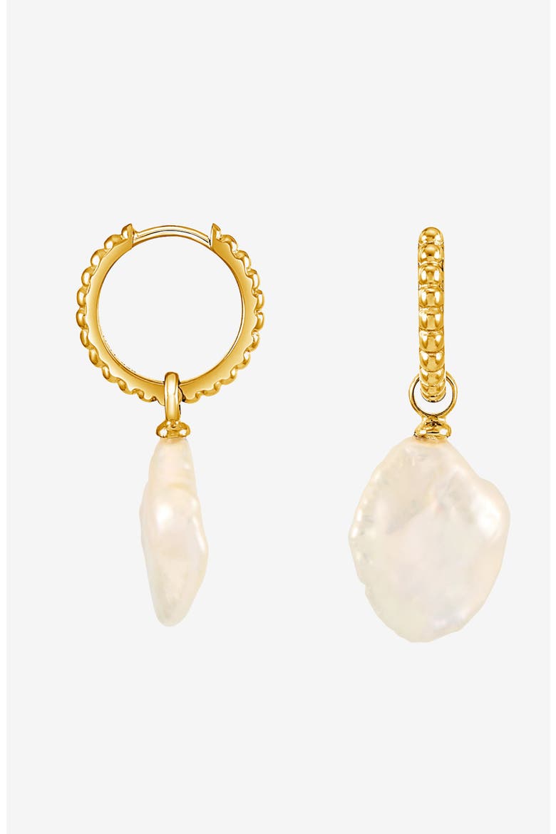 Timeless Keshi Pearl Hoops, Main, color, Yellow Gold Vermeil