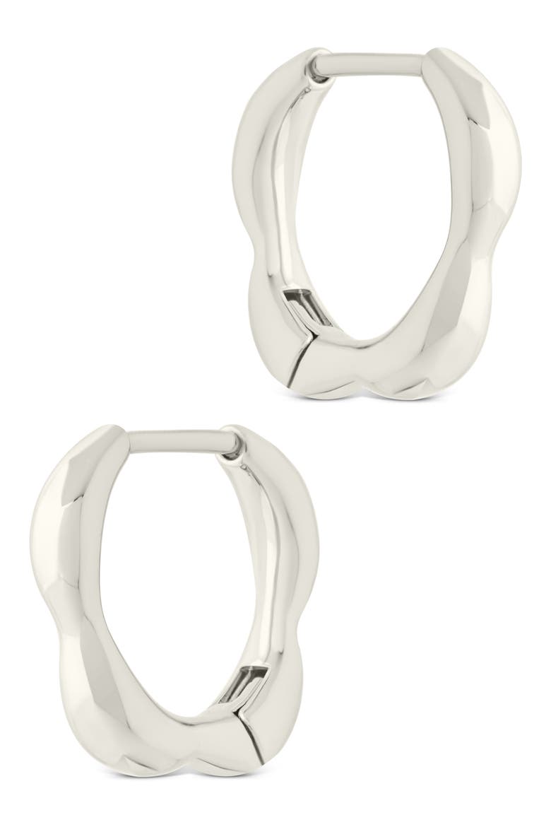 Aileen Molten Micro Hoop Earrings, Alternate, color, SILVER