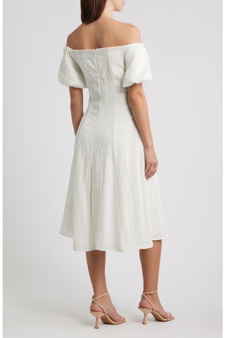 Off the Shoulder A-Line Dress, Alternate, color, WHITE