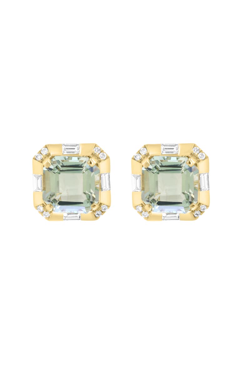 Green Amethyst & Diamond Earrings, Alternate, color, GREEN