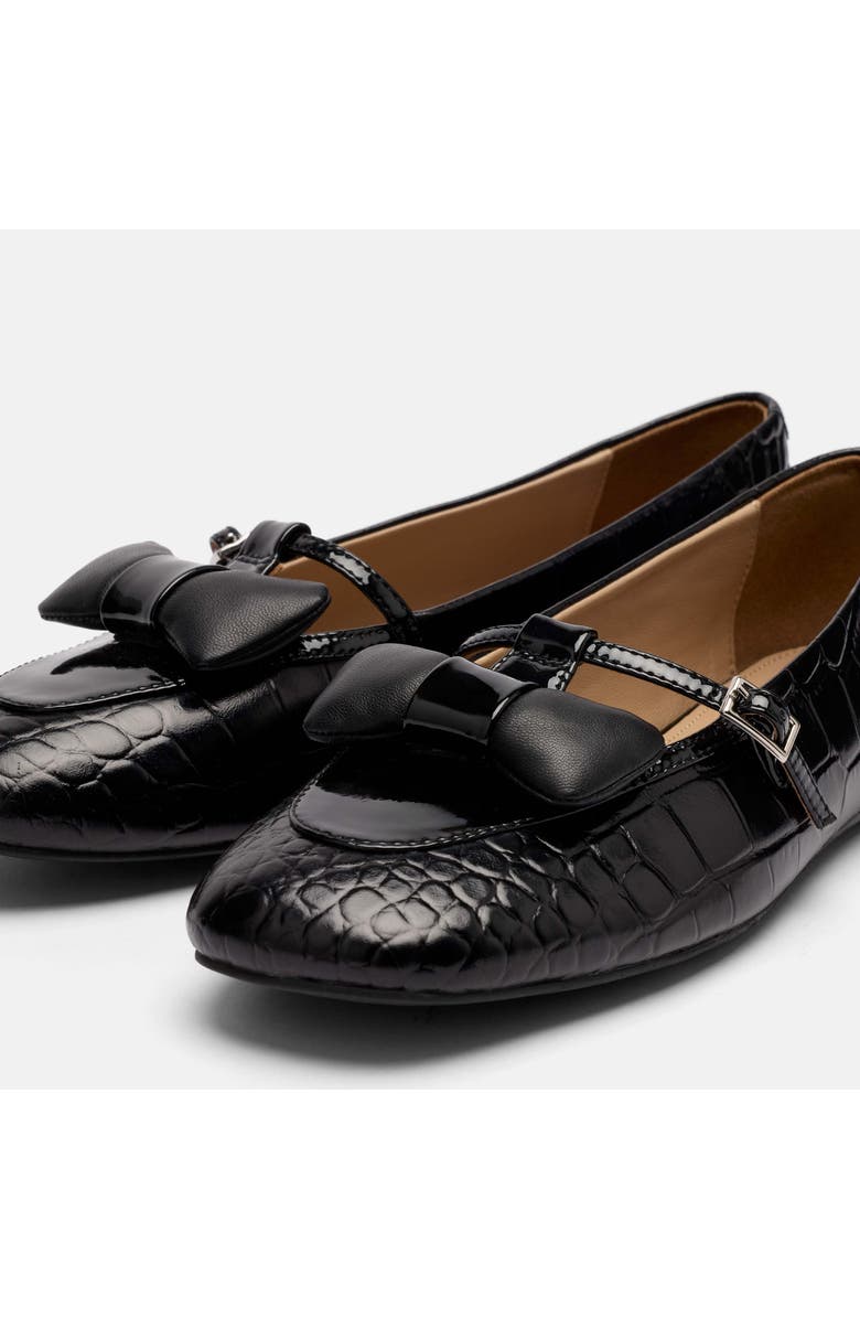 MARC NOLAN Mina Leather Mary Jane Flats, Alternate, color, Black Croc