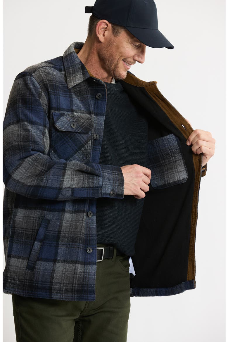Plaid Shirt Jacket, Alternate, color, BLUE/ GREY